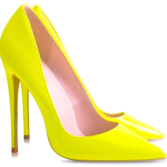 Elisabet Lang Shoes - Elisebet Lang Yellow Pointed Toe High Heels Size 9.5